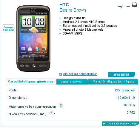 HTC Desire bouygues