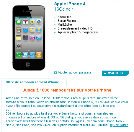 iphone 4 100 euros