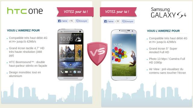 Comparatif HTC One vs Samsung Galaxy S4