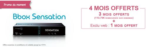 4 mois offerts Bbox Sensation