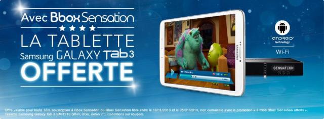 Galaxy Tab offerte avec Bbox Sensation