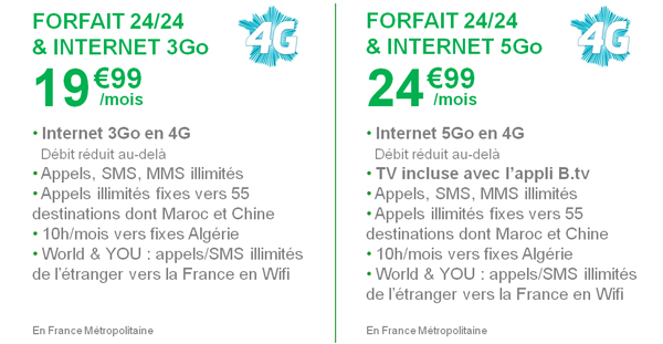 Forfaits 4G B&YOU