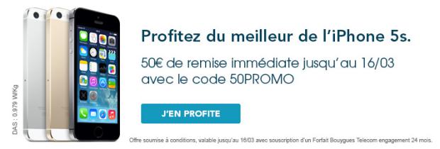 Promo 50 € iPhone 5s