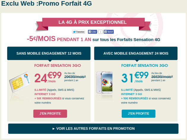 Vente Flash Sensation 4G