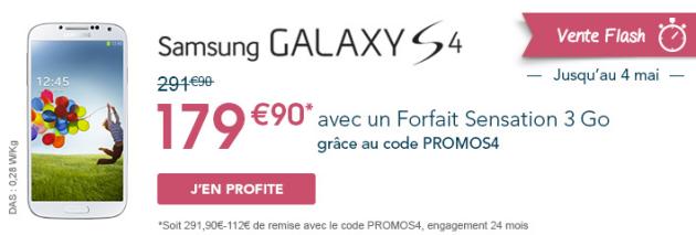 Vente Flash Samsung Galaxy S4